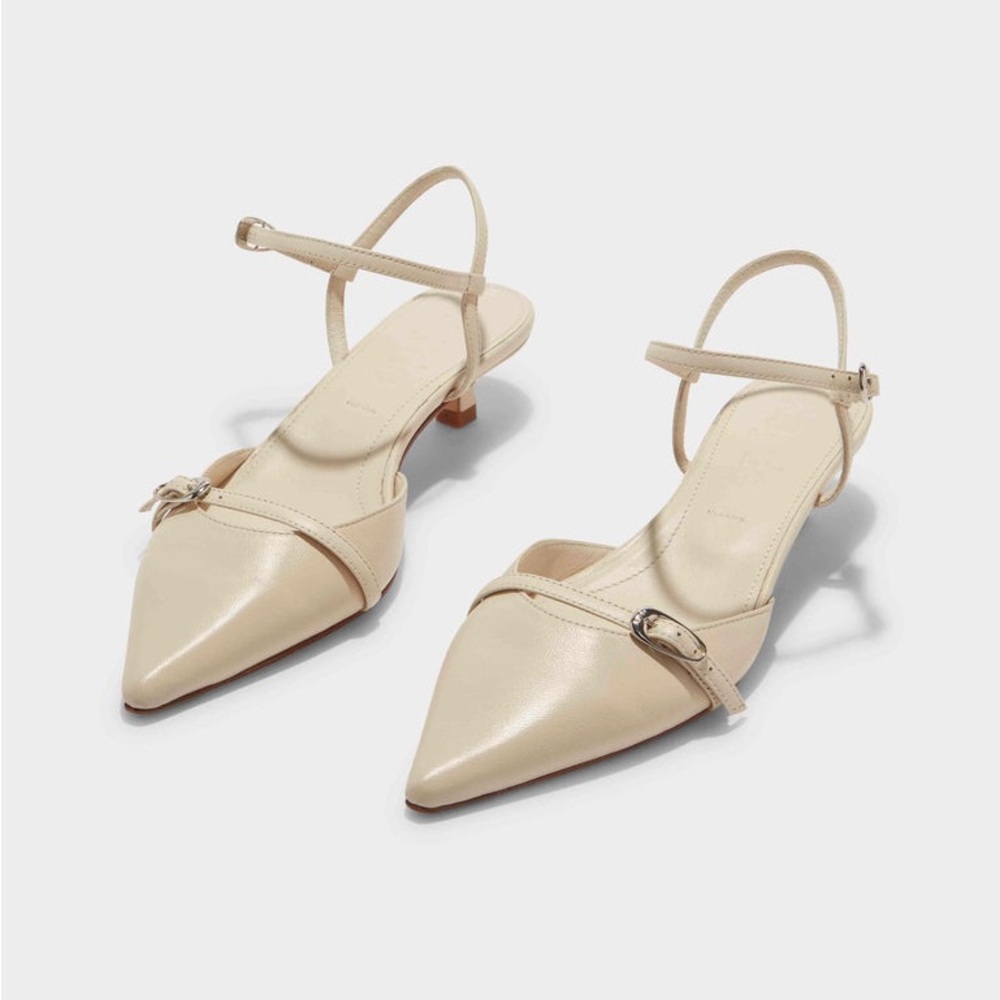 AEYDE Melia Leather Kitten-Heel Pumps 39 NWT